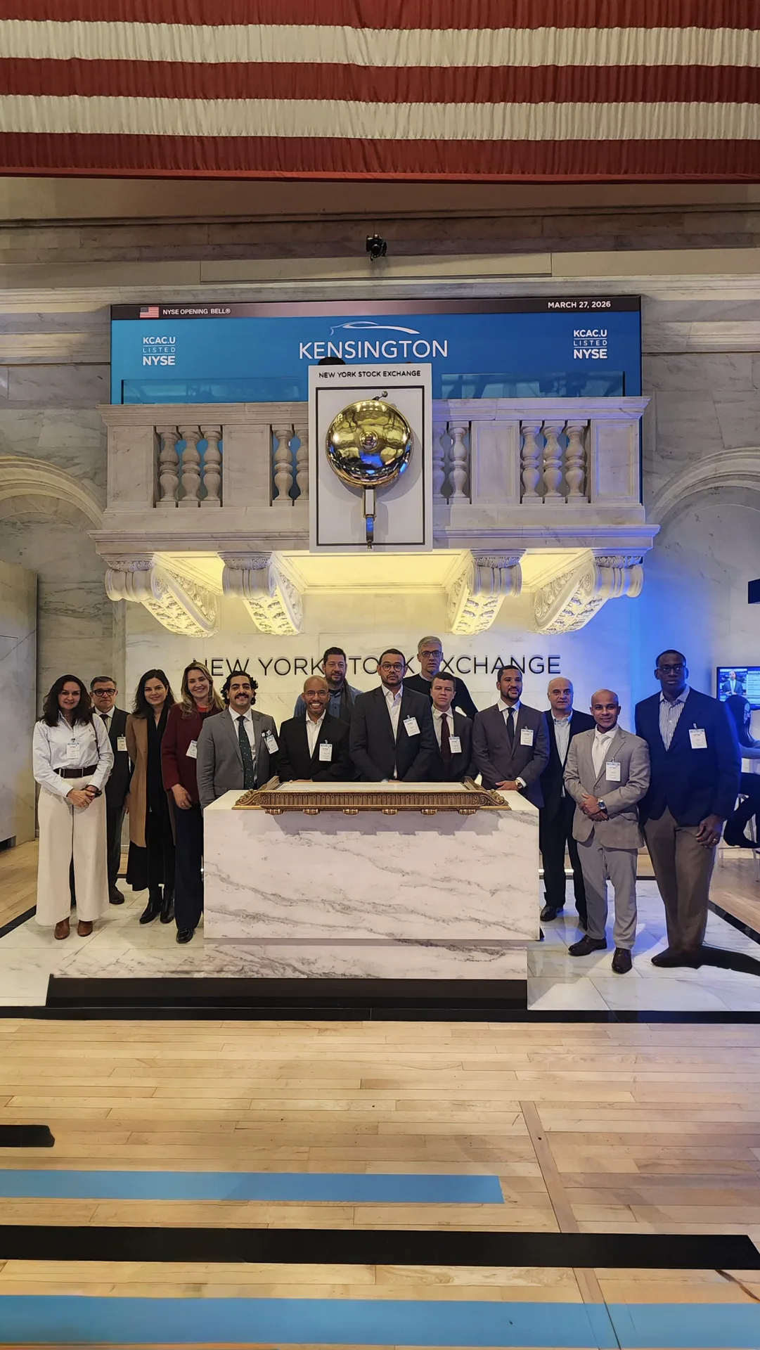 Grupo no Opening Bell da NYSE